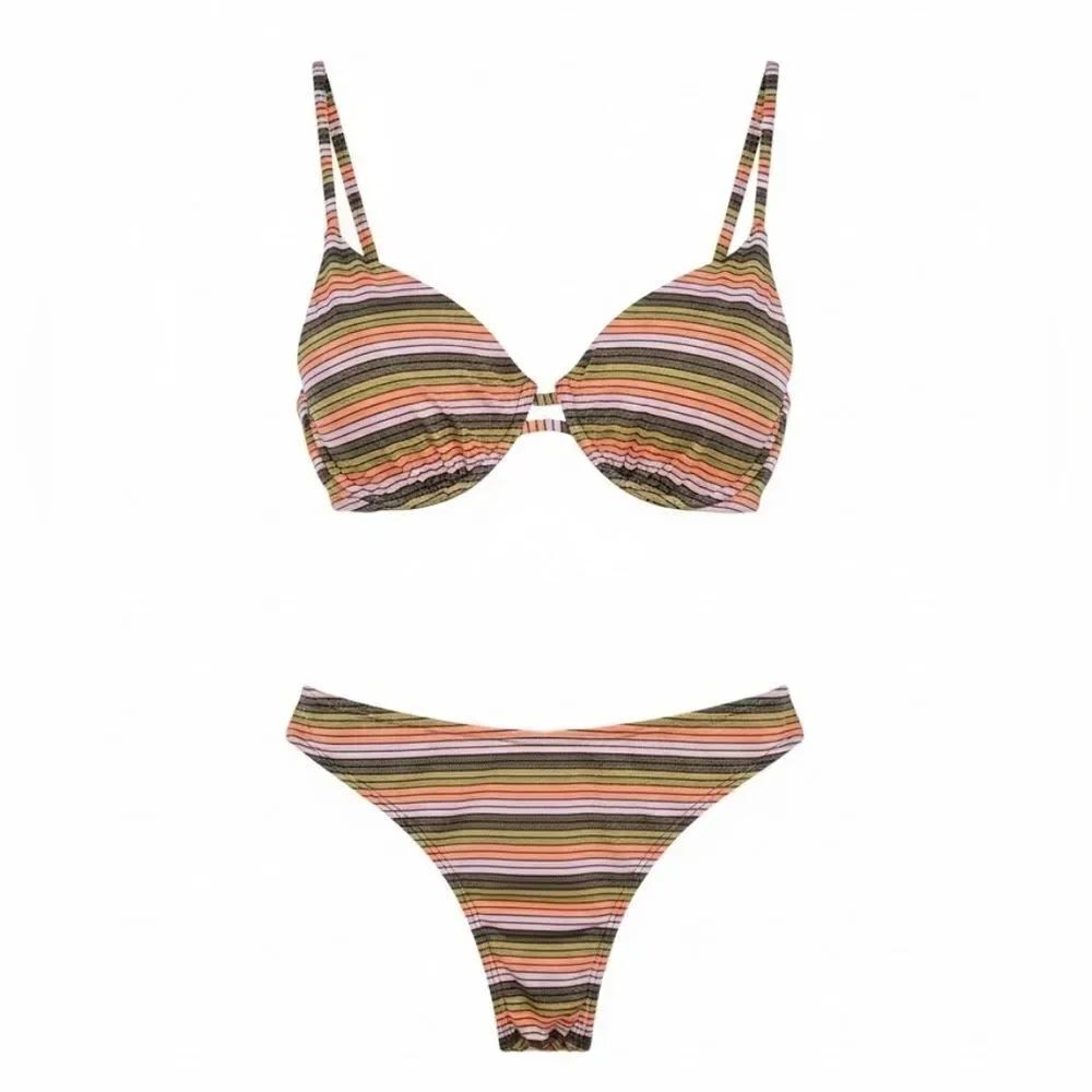 Striped Multicolor Bikini Set - Picture 2 of 8